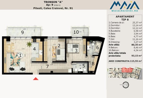 Apartament 3 Camere - T8