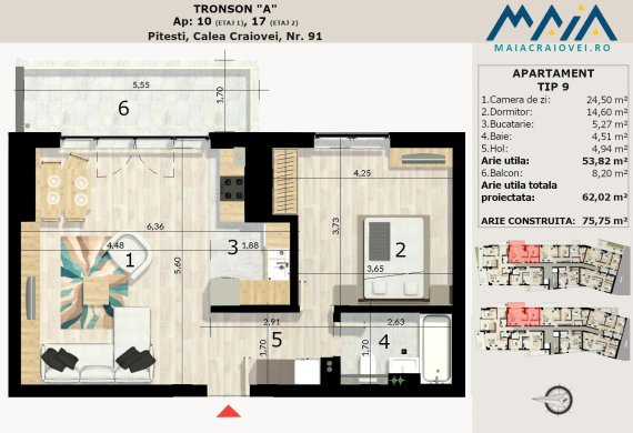 Apartament 2 Camere - T9