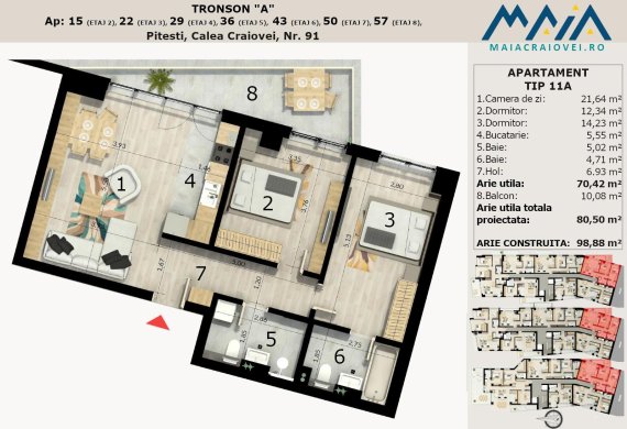 Apartament 3 Camere - T11A